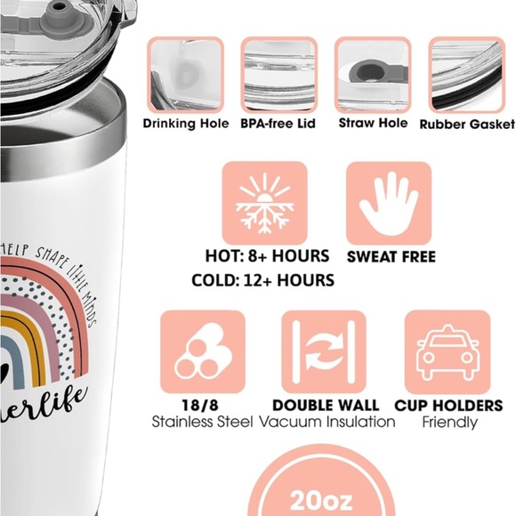 Teacher Stainless steel 20oz insulated tumbler - Picture 2 of 4